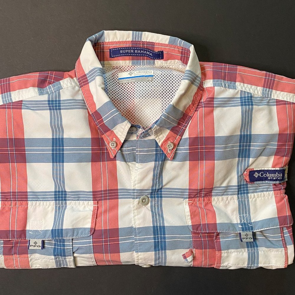 Columbia PFG Super Bahama Short Sleeve Plaid Shirt
